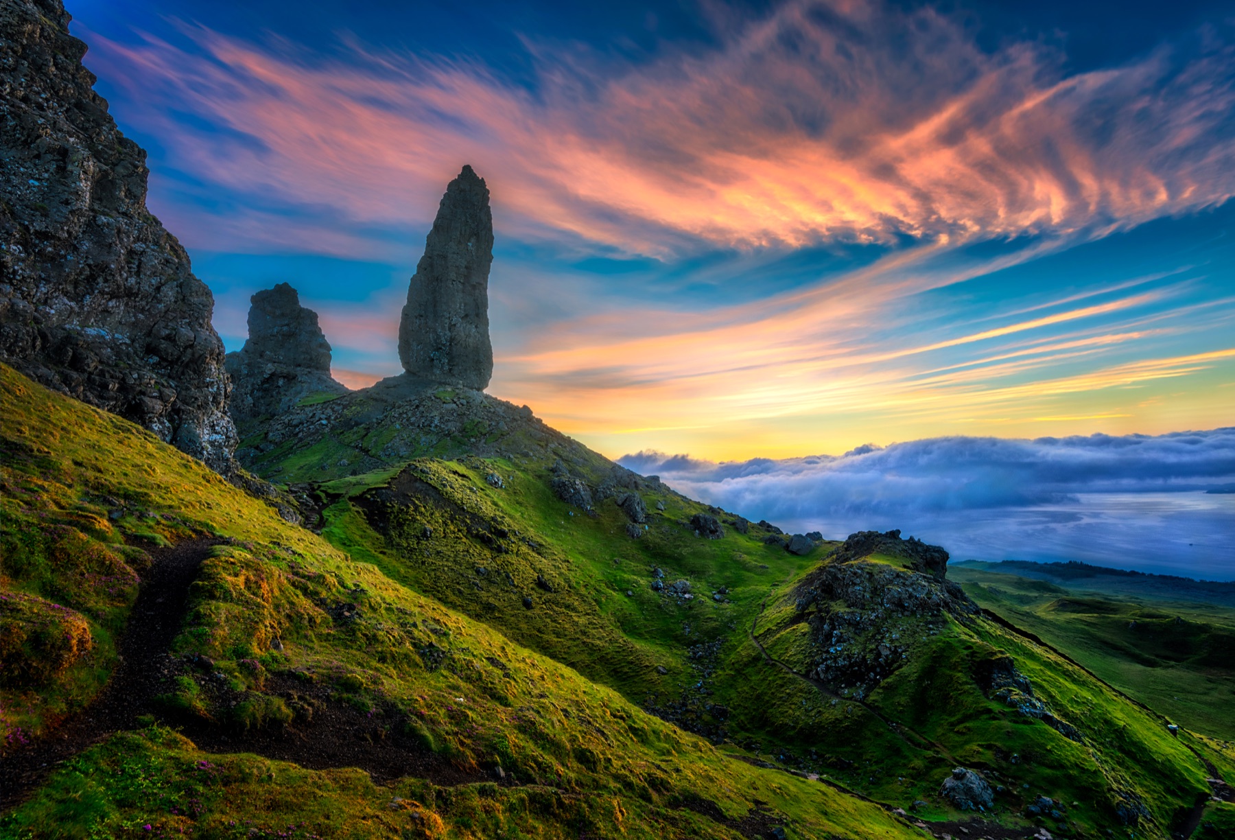 Old Man of Storr beneath dramatic light